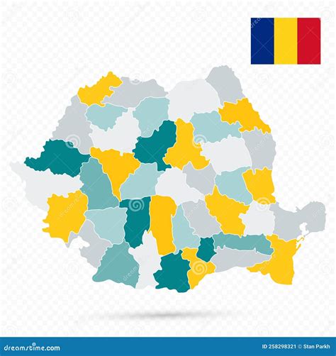 Mapa Da Romênia Sobre Fundo Transparente Ilustração do Vetor