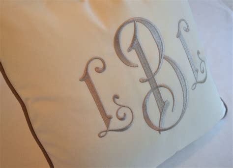 Custom Embroidered Monogram Pillow Any Letter Or Color Warm Etsy