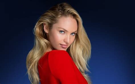 Download wallpapers Candice Swanepoel, portrait, blonde, blue eyes, red ...