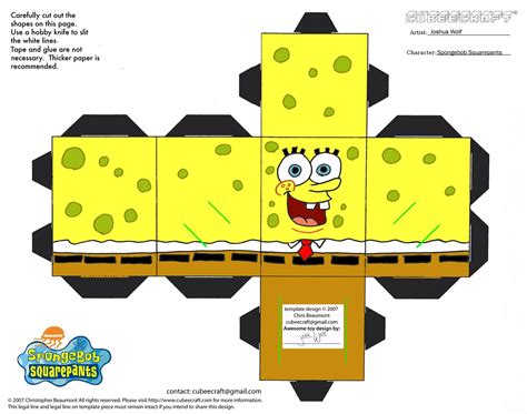 Spongebob Squarepants Cube | Trabalhos em papel, Festa do bob esponja, Bob esponja e patrick