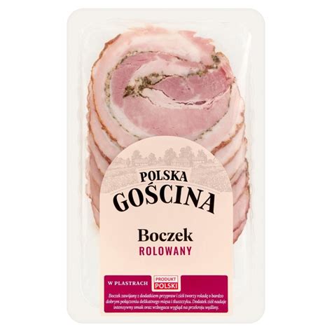 Polska gościna Boczek rolowany w plastrach 100 g Zakupy online z