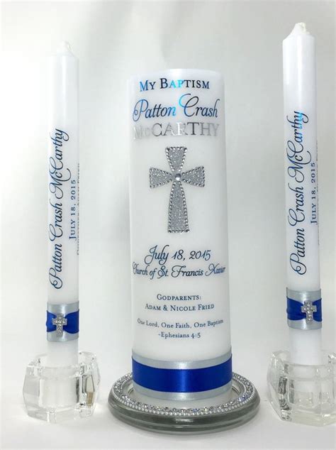 Personalized Baptism Candle Set Christening Candle