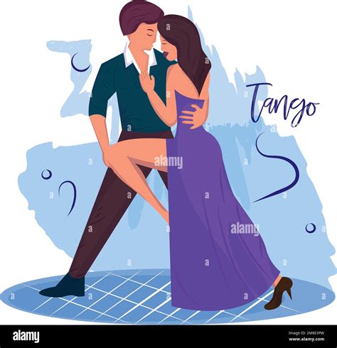 Isolated Tango Dancing Couple Argentinian Culture Vector Stock Vector