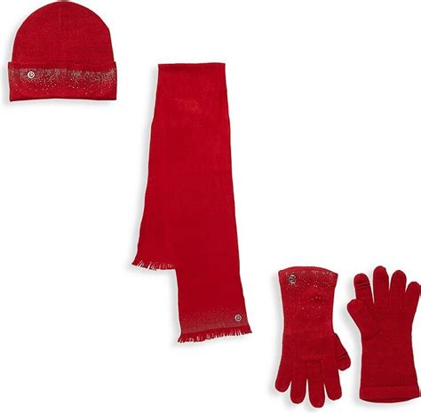 Calvin Klein 3 Piece Embellished Beanie Scarf And Gloves Set Shopstyle