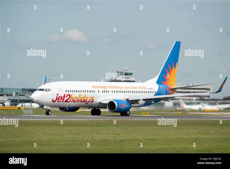 A Jet 2 Holidays Boeing 737 Travels Down Runway Two At Manchester