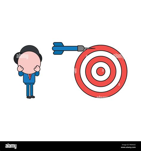 Vector Illustration Concept Of Businessman Character With Bulls Eye And