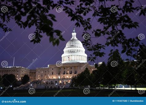 United States Capitol Building at Night Stock Photo - Image of ...