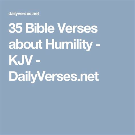 35 Bible Verses About Humility Kjv Verses About