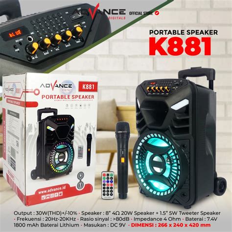 Jual Speaker Bluetooth Advance K Speaker Pa Hi Fi Portable Free