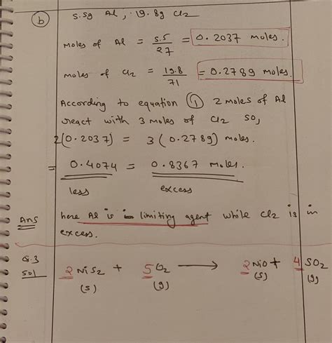 Solved Chemistry For The Reaction Shown Find The Limiting