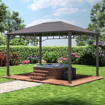 Gartenpavillon X M Stahldach Hardtop Ohne Seitenteile Pfosten X Cm