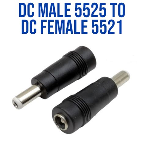 Dc Jack Male 5521 To Female 5525 Adapter 4 Pack Micro Robotics