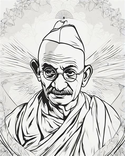 Premium AI Image | Mahatma Gandhi Indian flag style digital art