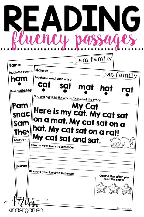 Reading Short Vowel Words With Fluency Passages Miss Kindergarten