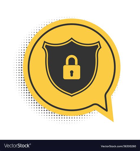 Black Shield Security With Lock Icon Isolated Vector Image