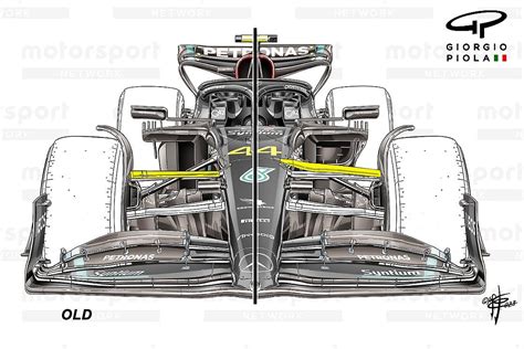 Mercedes explains the six upgrades on its W14 F1 car