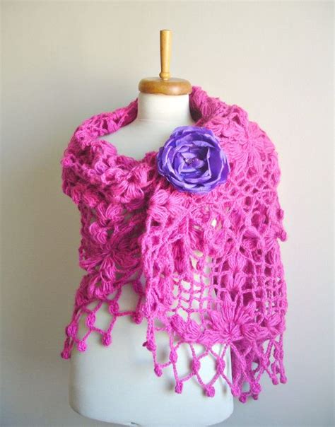 Pink Shawl New Season Autumn Winter Fashion Big By Crochetlab 76 00