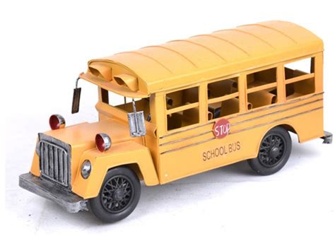 Yellow Medium Size Tinplate Vintage School Bus Model [BU01S044 ...