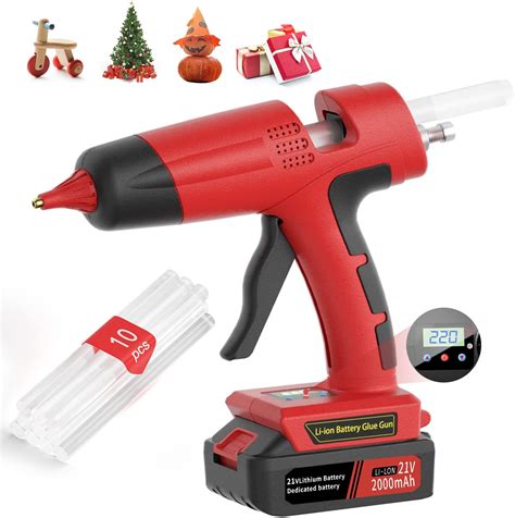 Buy V Cordless Hot Glue Gun Fast Preheating Hot Melt Glue Gun Full Size Kit Temperature