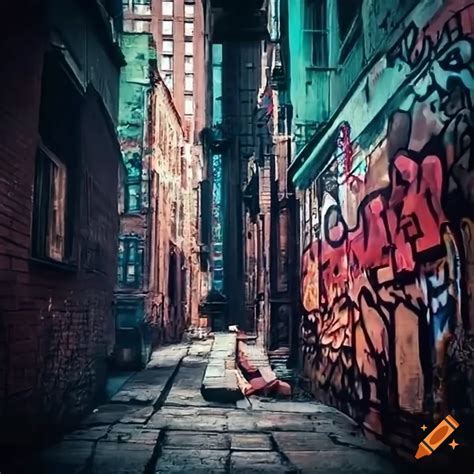 Graffiti Filled Alleyway In New York City On Craiyon