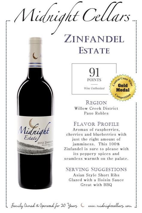 Midnight Cellars Estate Zinfandel Scores Big Zinfandel Flavor