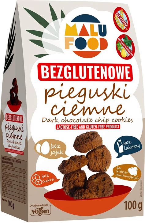 Malu Food Ciastka Ciastka Pieguski Ciemne Bez Cukru Bezglutenowe 100g