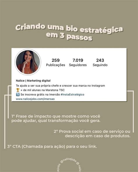 Nalice Marketing digital on Instagram Como fazer uma bio que façam