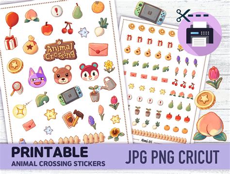 Animal Crossing Stickers, Digital Printable Sticker, Printable Journal ...