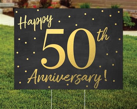 50th Anniversary Sign Yard Sign Wedding Anniversary T Lawn Sign