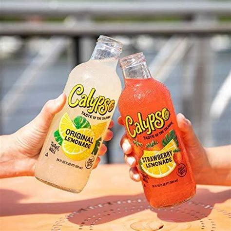 Calypso Lemonades 16 Ounce Glass Bottles 6 Pack Southern Peach Lemonade