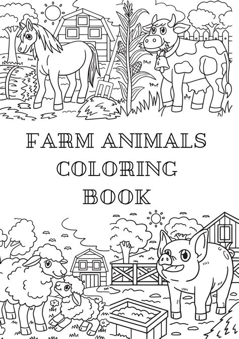 Farm Animals Coloring Book - Etsy