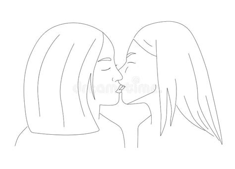 Kissing Lesbian Couple Stock Illustration Illustration Of