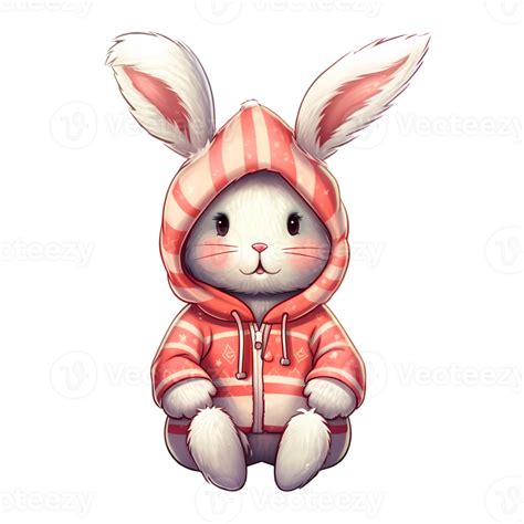 Cute Rabbit Christmas Clipart Illustration Ai Generative Png