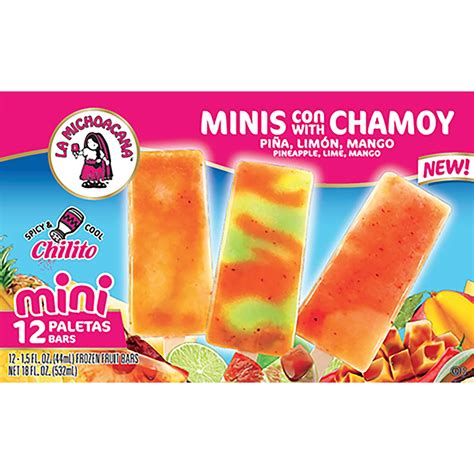 La Michoacana Minis with Chamoy Pineapple Lime Mango Frozen Fruit Bars