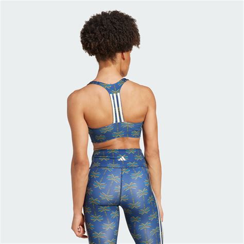 Adidas Adidas X Farm Rio Medium Support Bra Blue Adidas Uae