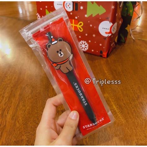 MsiaStarbucks X LINE FRIENDS Brown Bear Pen Limited 2021 Xmas