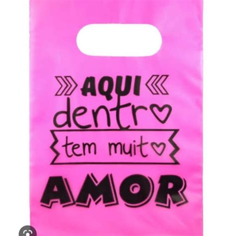 Sacolas Boca Vasada Frases Aqui Dentro Tem Amor X Shopee