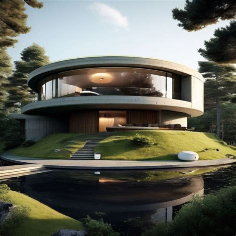 A modern house which can express bunker imagery. looks round by 미듯 ...