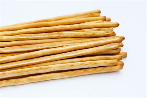 Premium Photo Bread Sticks On White Background