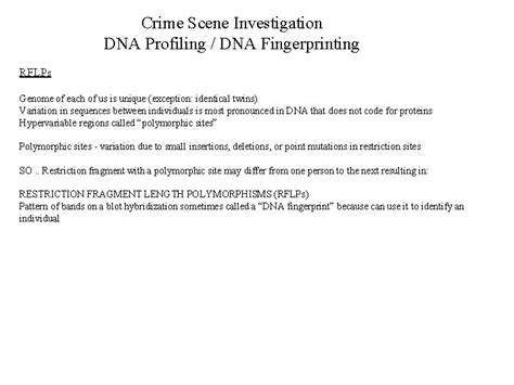 Crime Scene Investigation Dna Profiling Dna Fingerprinting Dna