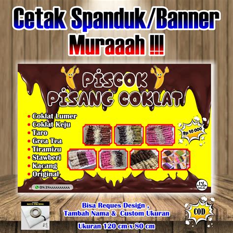 Spanduk Banner Pisang Coklat Ukuran 120 Cm X 80 Cm Lazada Indonesia