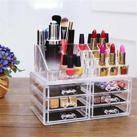 Drawer Tier Layers Clear Acrylic Cosmetic Rack Organizer Jewelry