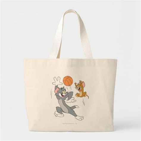 Tom and Jerry Basketball 1 Large Tote Bag | Zazzle.com