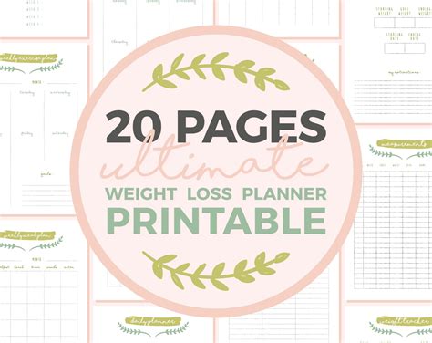 A4 Ultimate 20 Pages Weight Loss Planner Printable Etsy