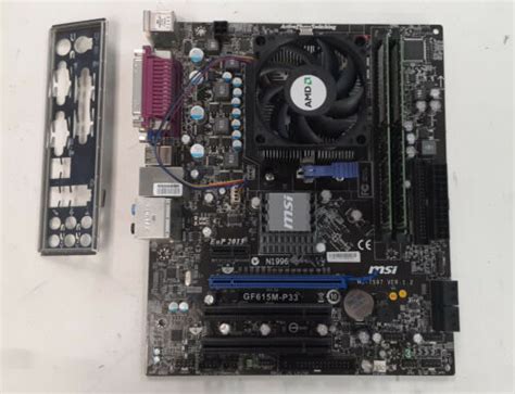 MSI GF615M-P33 MS-7597 Ver 1.2 AM3 MicroATX Motherboard + Athlon 64 X2 ...