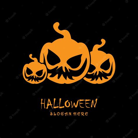 Logotipo De Halloween Con Plantilla Slogan Vector Premium