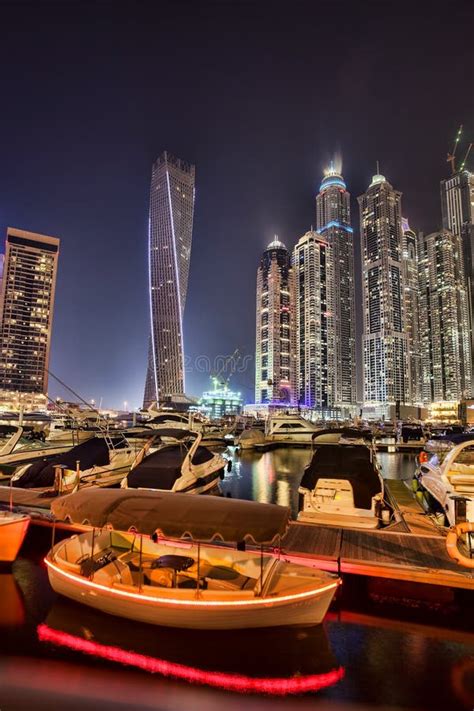 Dubai Marina At Dusk In United Arab Emirates Editorial Photo Image Of