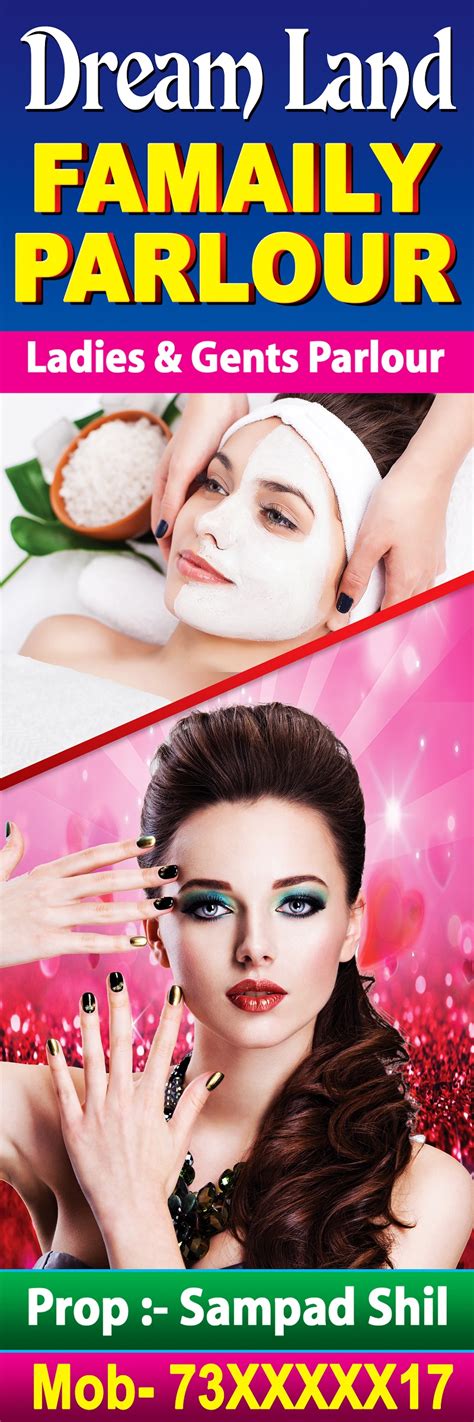 Ladies Gents Beauty Parlour Make Up Make Over Banner Design Psd 2x6 Ft