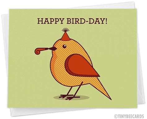 Cute Birthday Card happy Bird-day Funny Birthday - Etsy