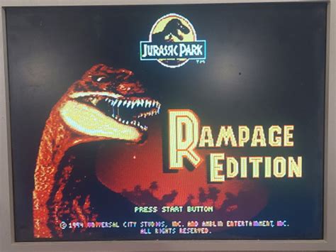 Jurassic Park Rampage Edition Sega Genesis Video Game